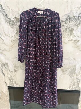 XiRENA Navy Floral Long-Sleeve Midi Dress